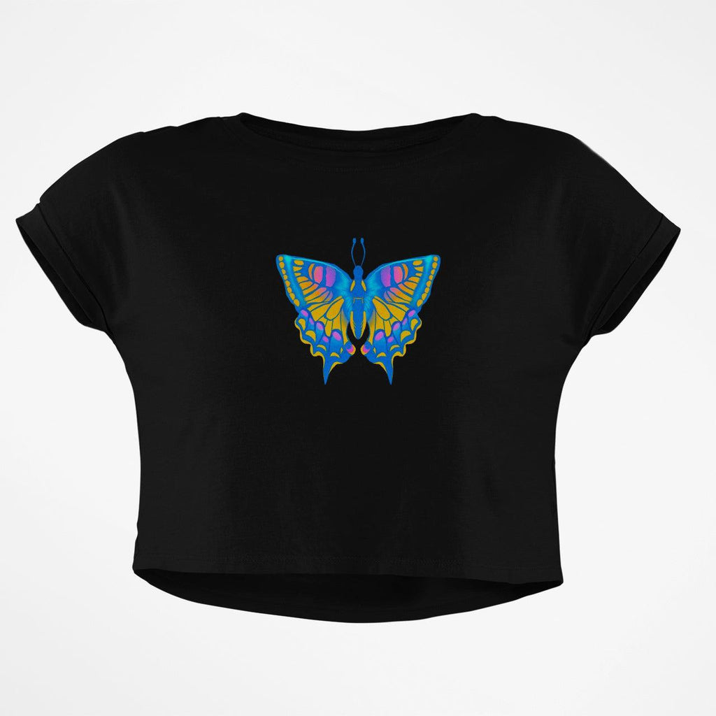 NEON BUTTERFLY CROP TOP