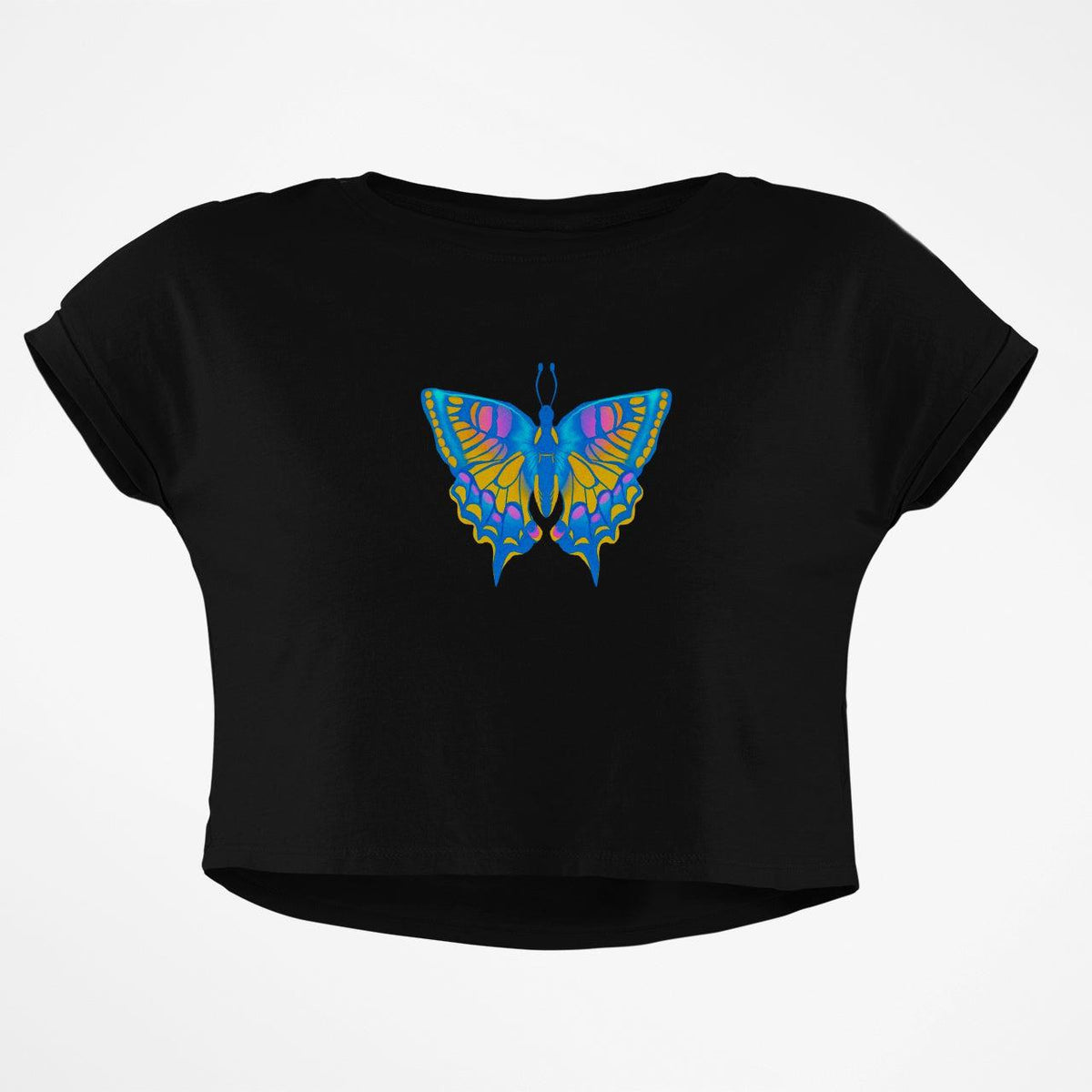 NEON BUTTERFLY CROP TOP